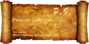 Penczu Izóra névjegykártya